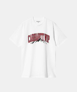 Mand Carhartt WIP T-Shirts | Mountain College Tee White