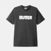 Mand Butter Goods T-Shirts | Rounded Logo Tee Charcoal