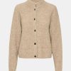 Kvinde Gestuz Strik | Alpha Short Cardigan Warm Sand Mel