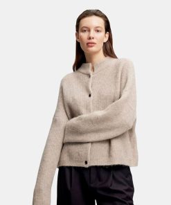 Kvinde Gestuz Strik | Alpha Short Cardigan Warm Sand Mel