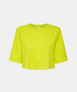 Kvinde Gestuz T-Shirts | Jory Cropped Tee Evening Primrose