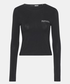 Kvinde ROTATE T-Shirts | Long Sleeve Logo Tee L/S Black