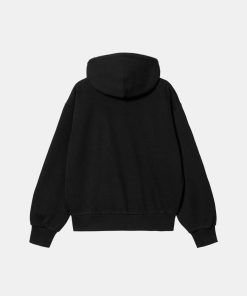 Kvinde Carhartt WIP Sweatshirts | W Hooded Casey Hoodie Black/Silver