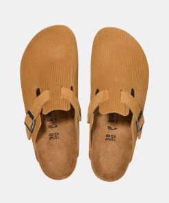 Kvinde Birkenstock | Boston Corduroy Slippers Cork Brown