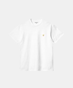 Mand Carhartt WIP T-Shirts | Chase Tee White/Gold