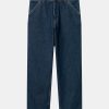 Mand Carhartt WIP Bukser | Single Knee Pants Blue Stone Wash Blue Stone Washed