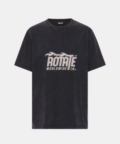 Kvinde ROTATE T-Shirts | Aster Tee Black