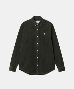 Mand Carhartt WIP Skjorter | Madison Shirt L/S Plant/Wax