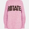 Kvinde ROTATE Strik | Oversized Logo Knit Lilac Sachet