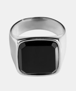 Mand Northern Legacy Smykker | Onyx Oversize Ring Black/Silver