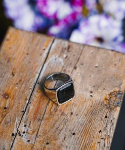 Mand Northern Legacy Smykker | Onyx Oversize Ring Black/Silver