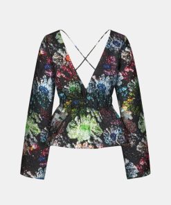 Kvinde Stine Goya Toppe & Bluser | Nathalie Top L/S Glitter Bloom