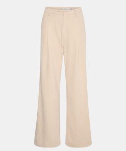 Kvinde Gestuz Bukser | Elnoragz Pants Off White Structure