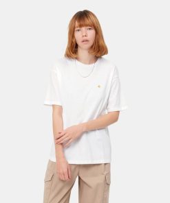 Kvinde Carhartt WIP Toppe & Bluser | W Chase Tee White