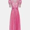 Kvinde ROTATE Kjoler | Gradient Plisse Dress Silver Pink Glo Silvery Pink Glo