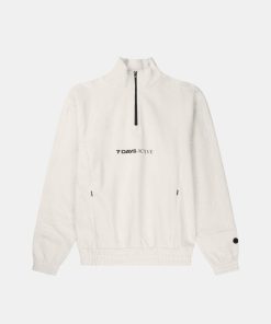 Mand 7 Days Active Sweatshirts | Organic Panelled Sweatshirt White