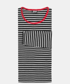 Kvinde Nørgaard paa strøget T-Shirts | 101 Kay Tee L/S Black/Ecru/Red