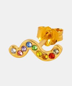 Kvinde LULU Copenhagen Smykker | Snaky Ear Stud Rainbow