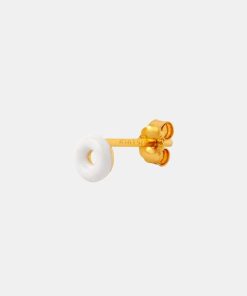 Kvinde LULU Copenhagen Smykker | Donut Ear Stud Gold/ White