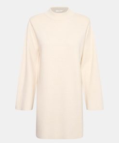 Kvinde Gestuz Kjoler | Albitagz Dress Knit Egret