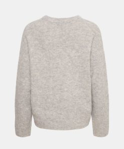 Kvinde Gestuz Strik | Alphagz Knit Light Grey Mel