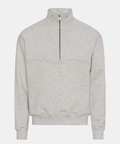 Mand Colorful Standard Sweatshirts | Organic Quarter Zip Heather Grey