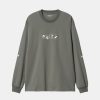 Mand Carhartt WIP T-Shirts | Assemble Tee L/S Smoke Green/Natural