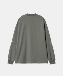 Mand Carhartt WIP T-Shirts | Assemble Tee L/S Smoke Green/Natural