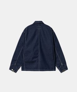 Kvinde Carhartt WIP Jakker | W Og Michigan Jacket Blue One Wash