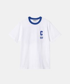 Mand Carhartt WIP T-Shirts | Ringer Tee White/Lazurite