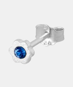 Kvinde LULU Copenhagen Smykker | Blomst Ear Stud Silver/Blue Blue/Silver