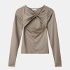 Kvinde H2OFagerholt Toppe & Bluser | Elegant Top L/S Walnut