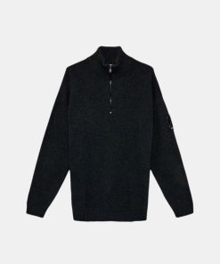 Mand HALO Strik | Wool Halfzip Knit Black 2001 Black