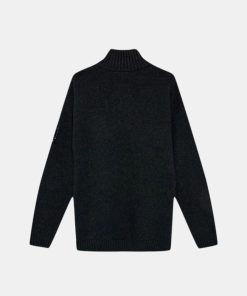 Mand HALO Strik | Wool Halfzip Knit Black 2001 Black