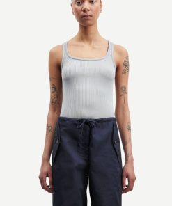 Kvinde Samsøe Samsøe Toppe & Bluser | Amanza Tank Top Silver