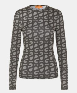 Kvinde Stine Goya Toppe & Bluser | Juno Tee L/S Sg Logo Grey