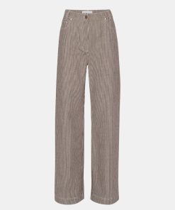 Kvinde Remain Bukser | Striped Twill Pants Coffee Bean