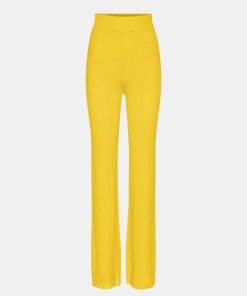 Kvinde Remain Bukser | Knit Straight Pants Lemon Zest