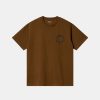 Mand Carhartt WIP T-Shirts | Work Varsity Tee Deep H Brown