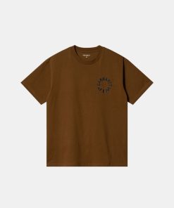 Mand Carhartt WIP T-Shirts | Work Varsity Tee Deep H Brown