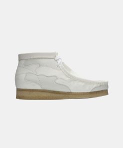 Mand Clarks | Wallabee Patch Boots White Combi