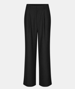 Kvinde Oval Square Bukser | Pacino Pants Black Pinstripe