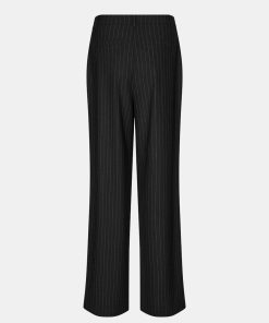 Kvinde Oval Square Bukser | Pacino Pants Black Pinstripe