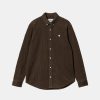 Mand Carhartt WIP Skjorter | Madison Shirt L/S Buckeye/Wax Buckaya Wax