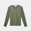 Kvinde Blanche Toppe & Bluser | Comfy Tee L/S Deep Linchen Green Deep Linchen Greeen