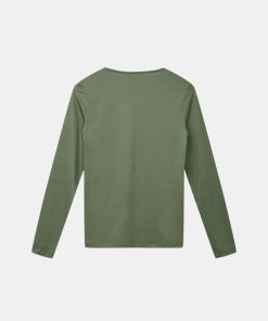 Kvinde Blanche Toppe & Bluser | Comfy Tee L/S Deep Linchen Green Deep Linchen Greeen