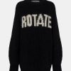 Kvinde ROTATE Strik | Oversized Logo Knit Black