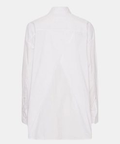 Kvinde Remain Skjorter | Cotton Poplin Pleated Back Shirt L/S Bright White