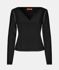 Kvinde Stine Goya Toppe & Bluser | Ivee Tee L/S Jet Black