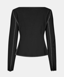 Kvinde Stine Goya Toppe & Bluser | Ivee Tee L/S Jet Black